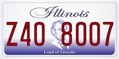 IL license plate Z408007