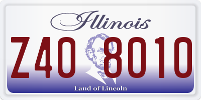 IL license plate Z408010