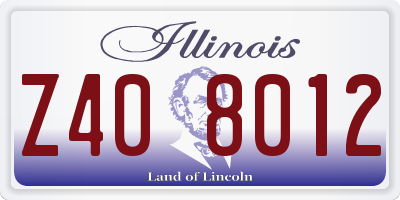 IL license plate Z408012