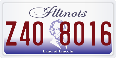 IL license plate Z408016