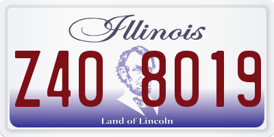 IL license plate Z408019