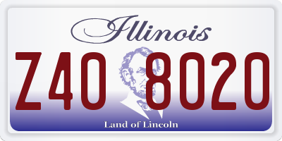 IL license plate Z408020