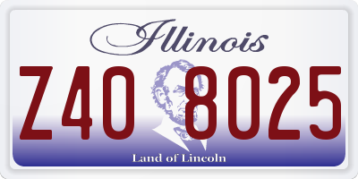 IL license plate Z408025