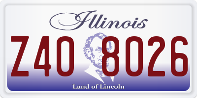 IL license plate Z408026