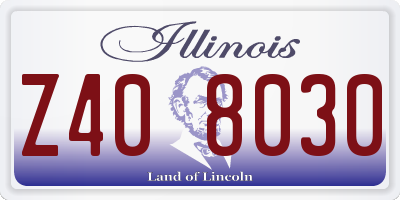 IL license plate Z408030