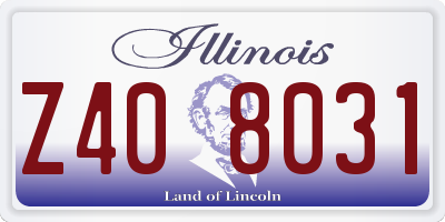 IL license plate Z408031