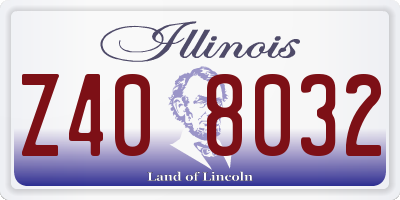 IL license plate Z408032