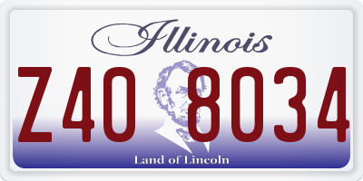 IL license plate Z408034
