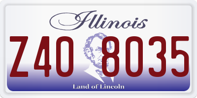 IL license plate Z408035