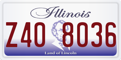 IL license plate Z408036