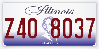 IL license plate Z408037