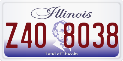 IL license plate Z408038