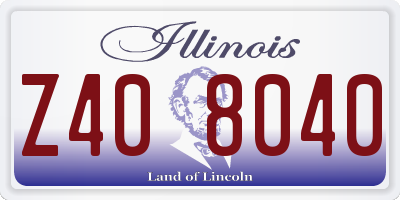IL license plate Z408040
