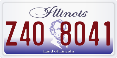 IL license plate Z408041