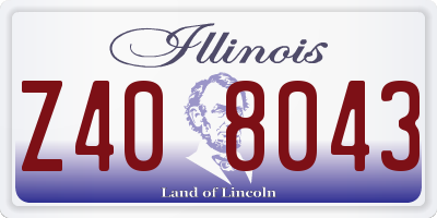IL license plate Z408043