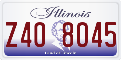 IL license plate Z408045