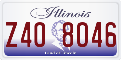 IL license plate Z408046