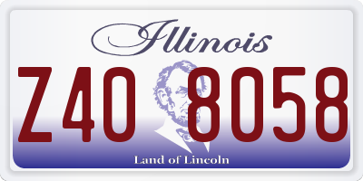 IL license plate Z408058