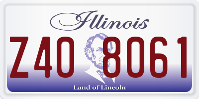 IL license plate Z408061