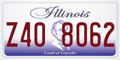 IL license plate Z408062