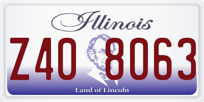 IL license plate Z408063