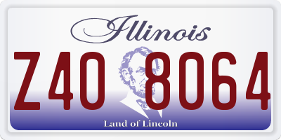IL license plate Z408064
