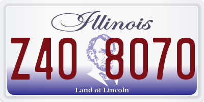 IL license plate Z408070