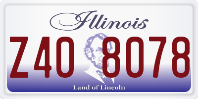 IL license plate Z408078