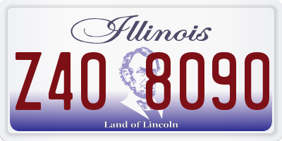IL license plate Z408090