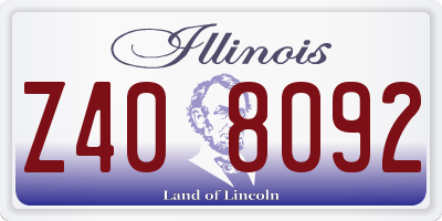 IL license plate Z408092
