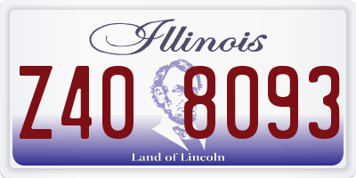 IL license plate Z408093