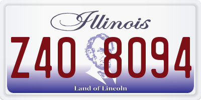IL license plate Z408094
