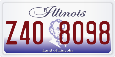 IL license plate Z408098