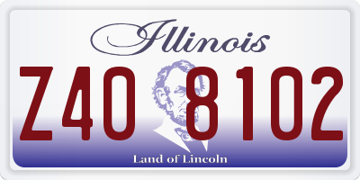 IL license plate Z408102