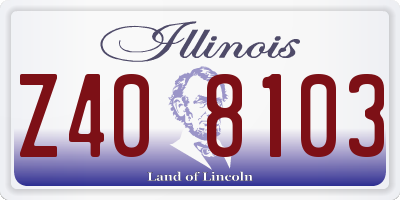 IL license plate Z408103