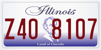 IL license plate Z408107