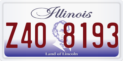 IL license plate Z408193