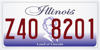 IL license plate Z408201