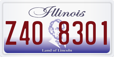IL license plate Z408301