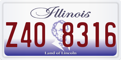 IL license plate Z408316
