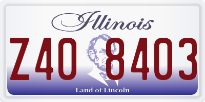 IL license plate Z408403