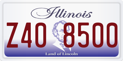 IL license plate Z408500