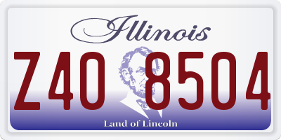 IL license plate Z408504