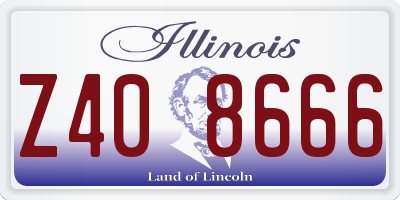 IL license plate Z408666