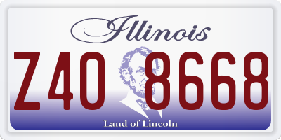 IL license plate Z408668