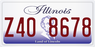 IL license plate Z408678