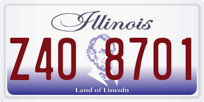IL license plate Z408701