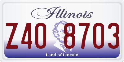 IL license plate Z408703
