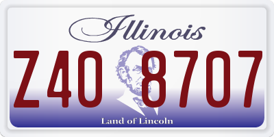 IL license plate Z408707
