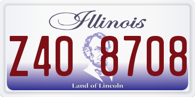 IL license plate Z408708